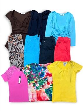 Vintage Y2K Summer Clothing Bundle Cargo Capris Tops Midi Skirt Mix Match Size S